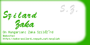 szilard zaka business card